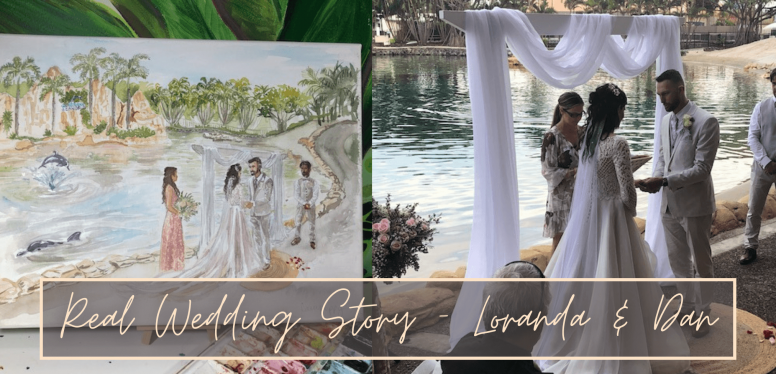 Real wedding story live wedding painting seaworld