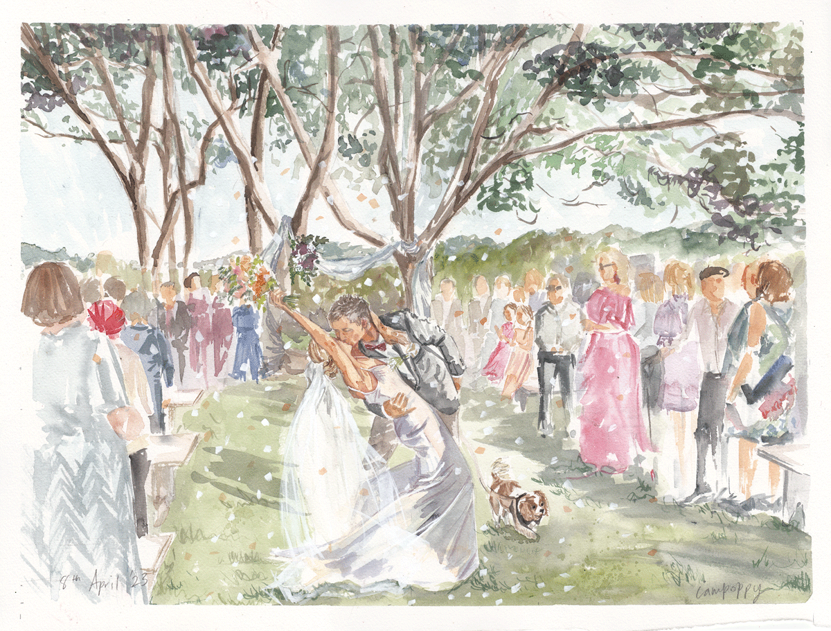 watercolour live painting