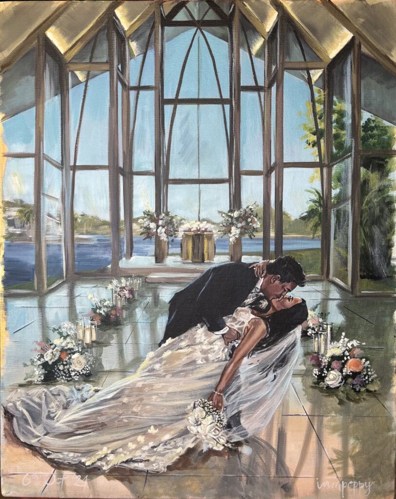 Intercontinental Sanctuary Cove live wedding painting
