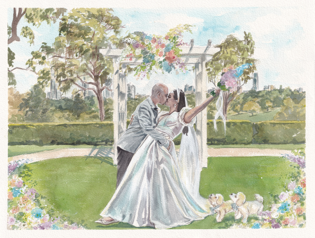 Victoria Park live wedding painting