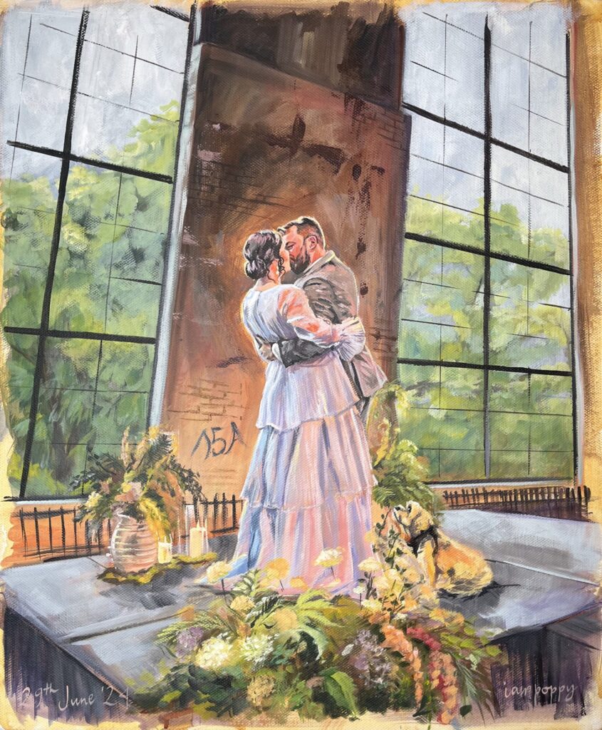 Powerhouse live wedding painting