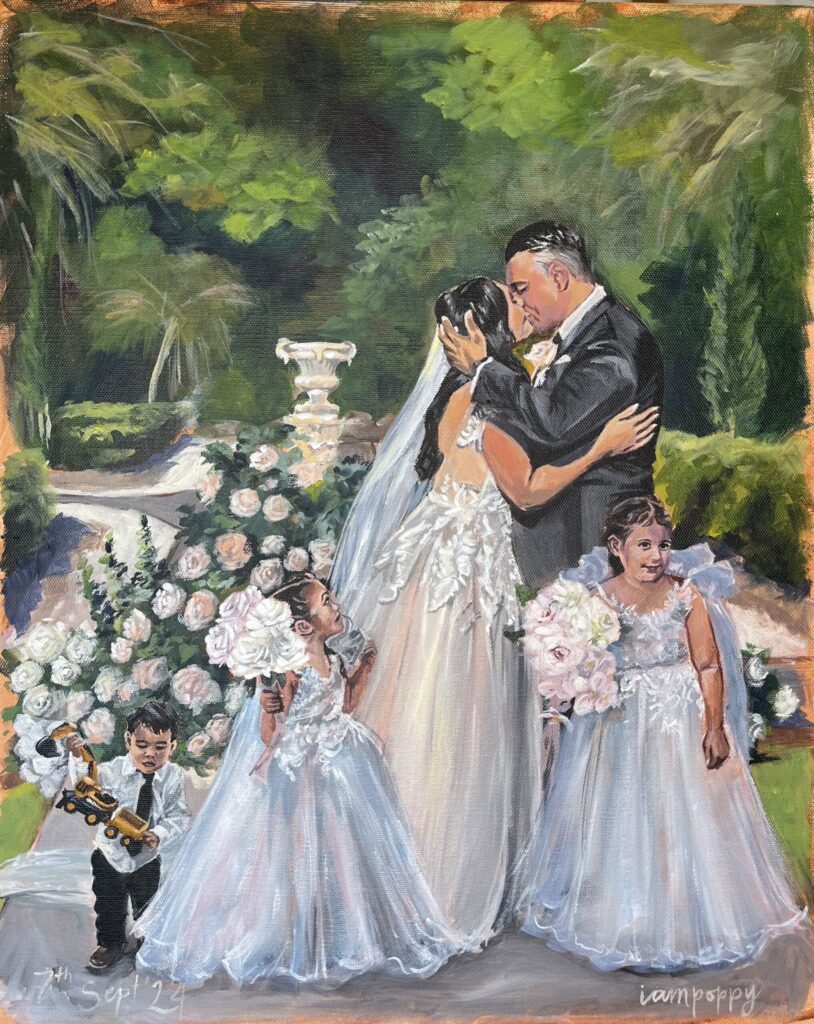 The Grounds live wedding painting