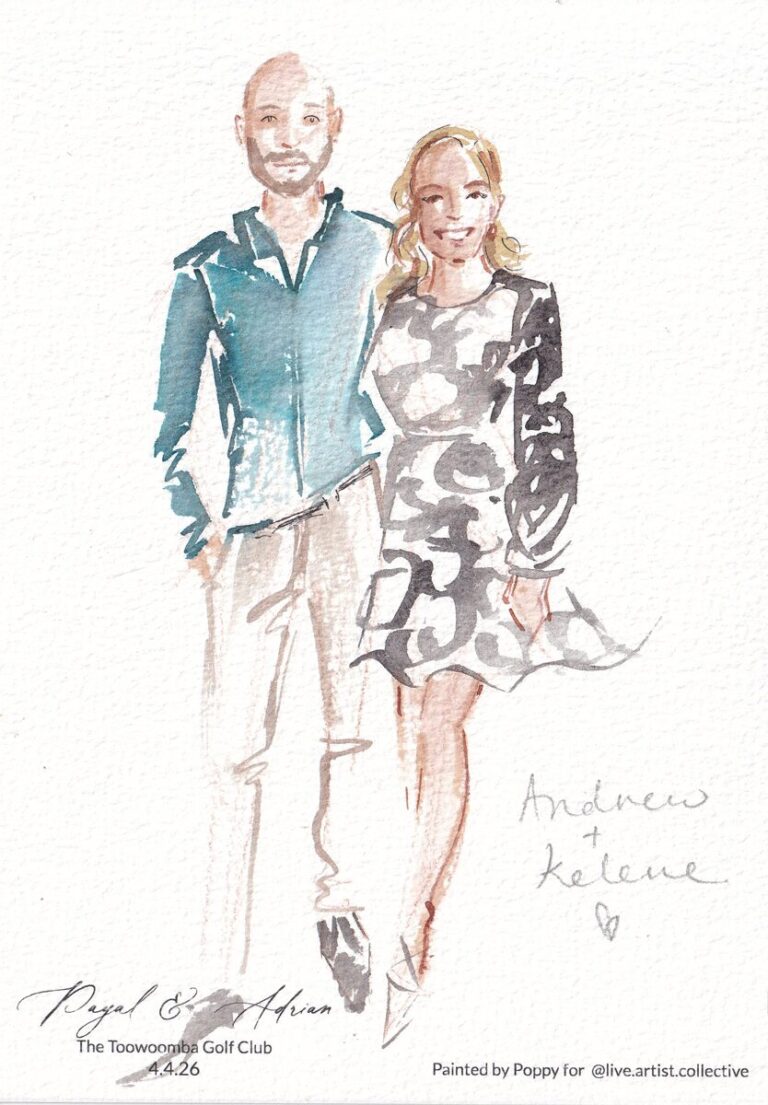 live guest portraits - iampoppy designs toowoomba wedding